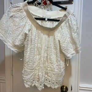 Lovers + Friends Cream Lace Blouse